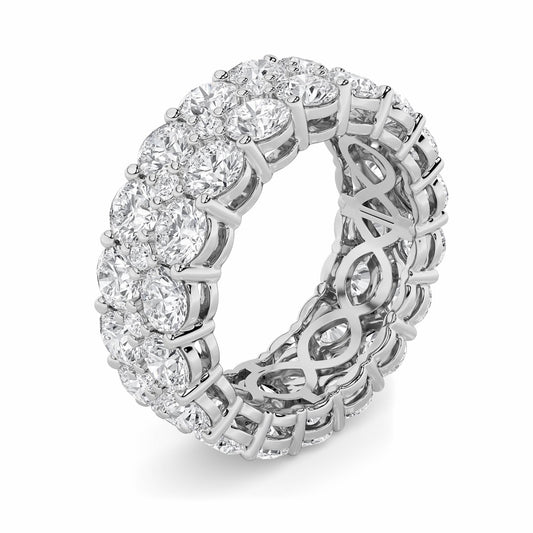 8CTW Round Shaped Lab Grown Diamond (F/VS) Eternity Band Ring in 14K Gold