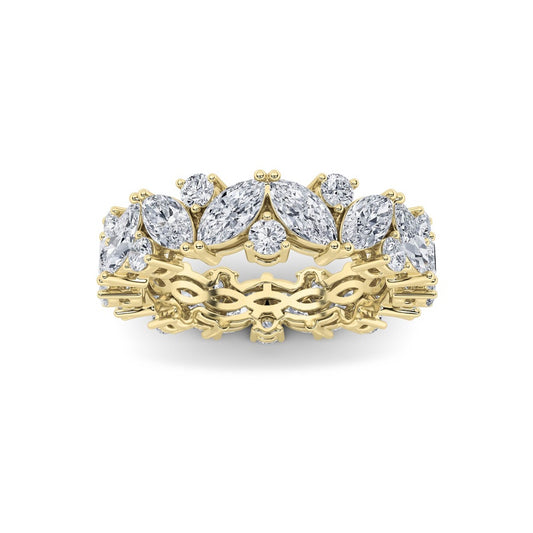 3CTW Marquise Shaped Lab Grown Diamond (F/VVS) Eternity Band Ring in 14K Gold