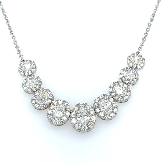 Classic Round Diamond Necklace in 14K White Gold