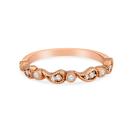 Elegant 14K Rose Gold Women's Wedding Band