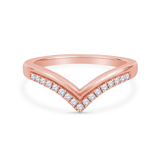 14K Rose Gold Fashion Ring With Round Diamonds