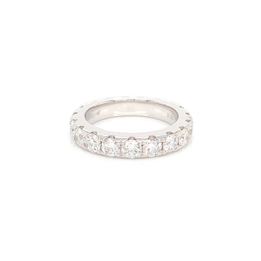 12K White Gold Diamond Band | 2.22 CTW Fine Natural Diamonds