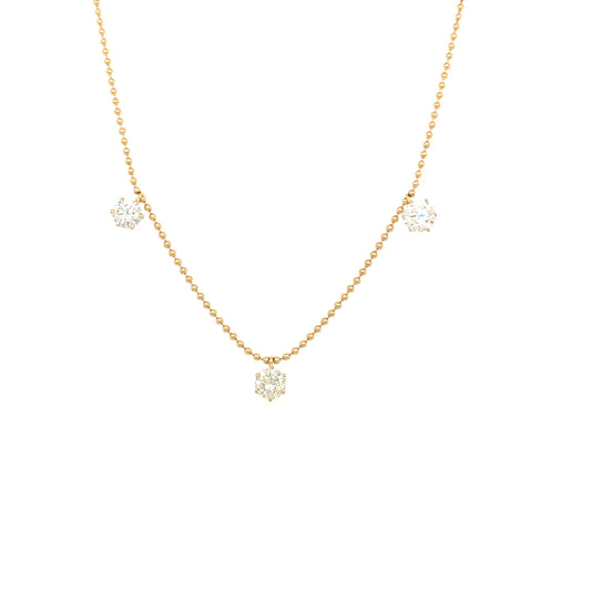 Diamond Bead Chain – 0.60ct, 18" in 18kt Yellow Gold