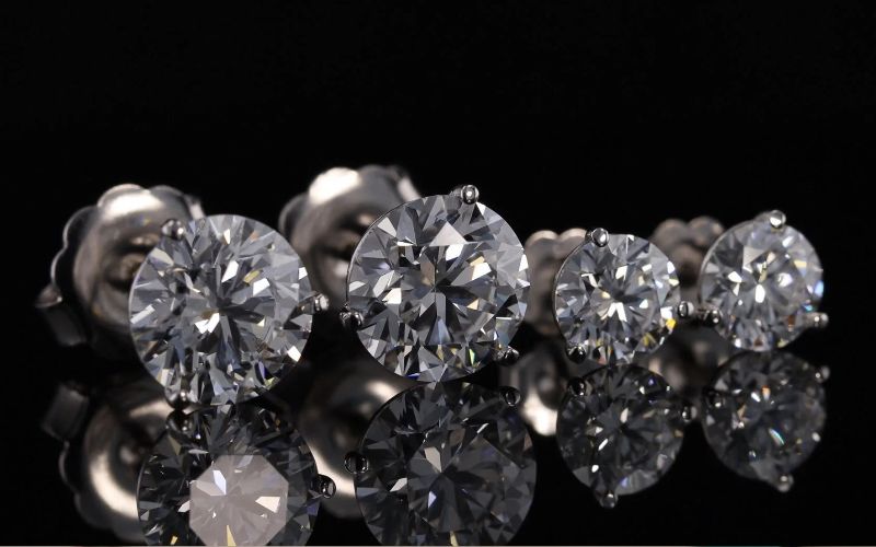 Lab Grown Diamond Solitaire Studs Houston