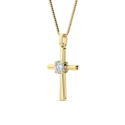 0.5CTW Round Shaped Lab Grown Diamond (F/VS) Necklace in 14K Yellow Gold