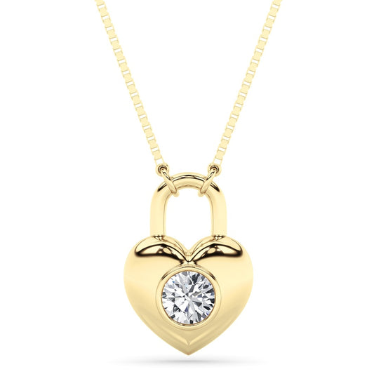 0.5CTW Round Shaped Lab Grown Diamond (F/VS) Necklace in 14K Yellow Gold