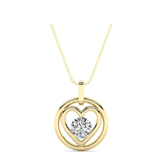 0.75CTW Round Shaped Lab Grown Diamond (F/VS) Necklace in 14K Yellow Gold