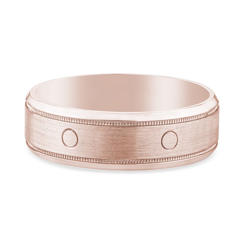 14k Rose Gold Cartier Inspired Mens Wedding Band