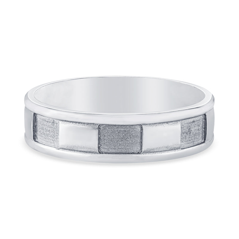 14k White Gold Classic Mens Comfort Fit Wedding Band