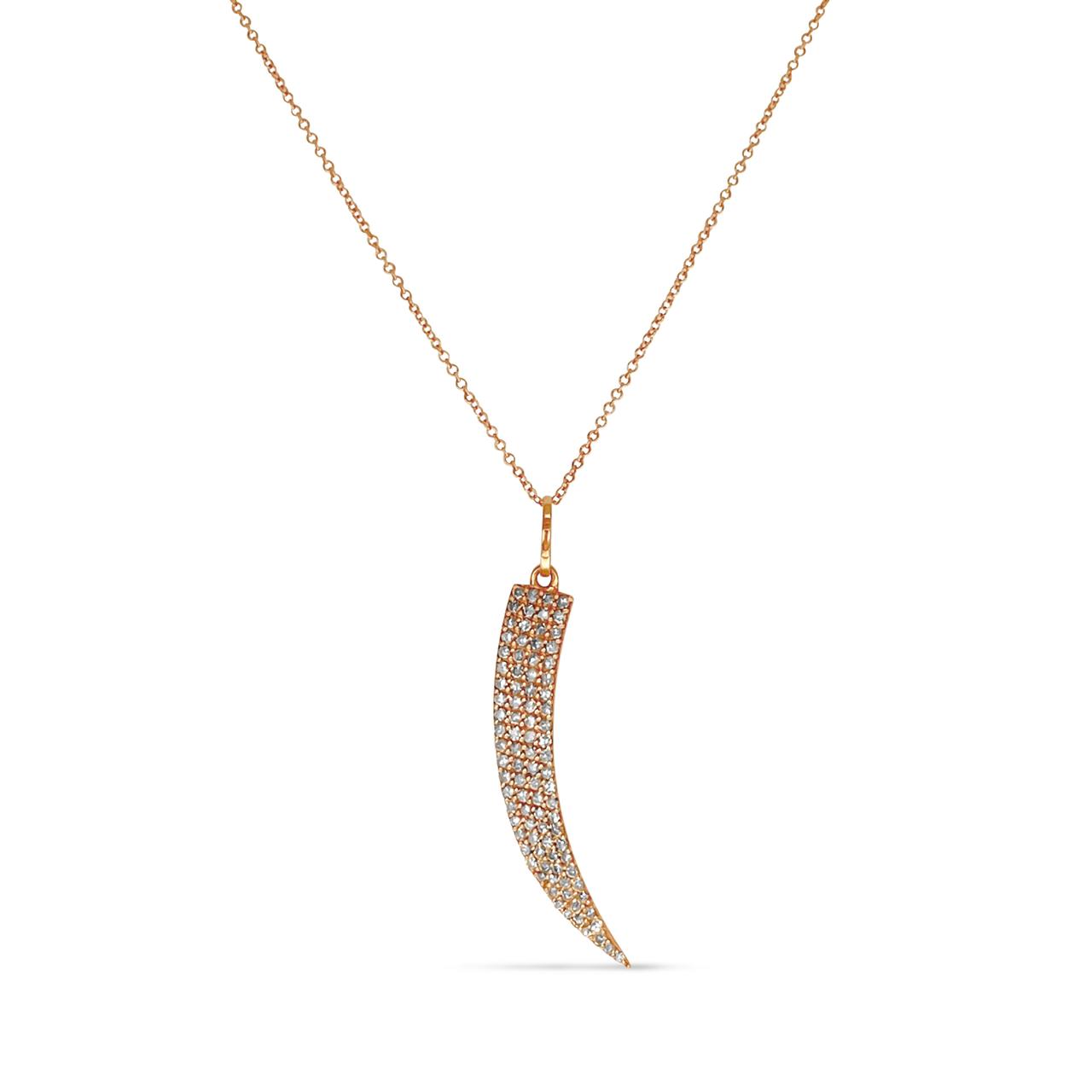 14k Rose Gold Tusk Pendant with 16" Rose Gold Chain