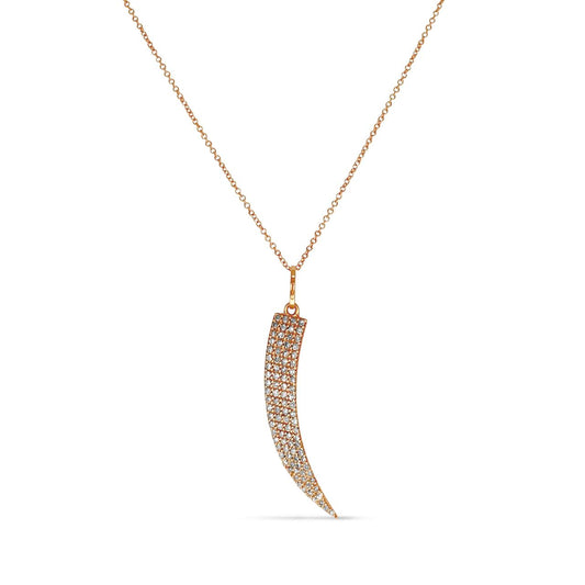 14k Rose Gold Tusk Pendant with 16" Rose Gold Chain