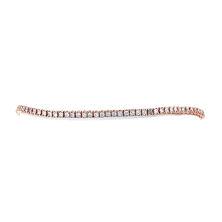 14K Rose Gold Round Diamonds Tennis Bracelet