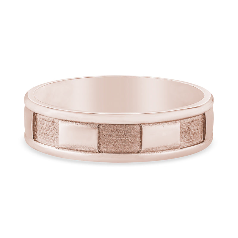 14k Rose Gold Classic Mens Comfort Fit Wedding Band
