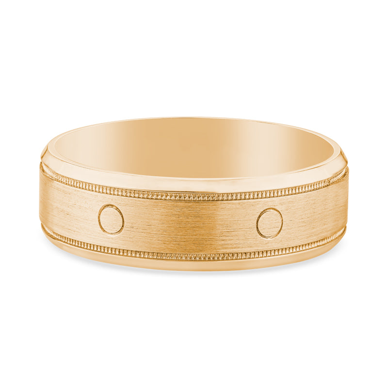 14k Yellow Gold Cartier Inspired Mens Wedding Band