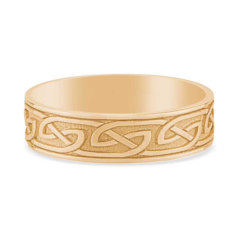 14k Yellow Gold Celtic Mens Wedding Band