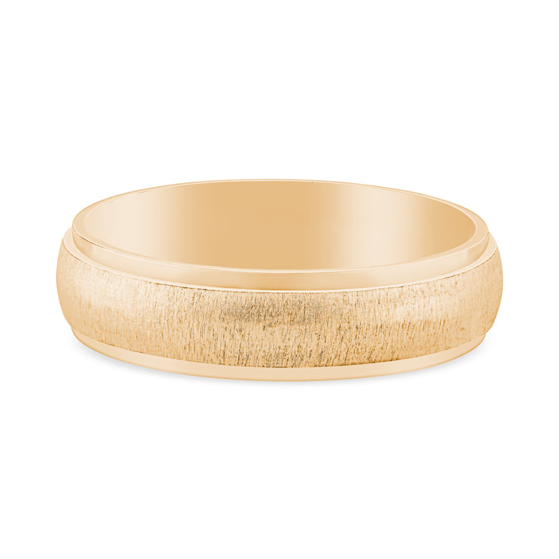 14k Yellow Gold Comfort Fit Brushed Mens Wedding Band