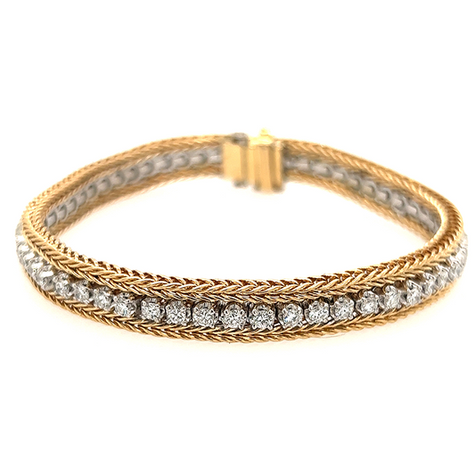 14K YELLOW GOLD LINE ROPE DIAMOND BRACELET