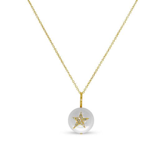 14k Yellow Gold Star Pendant with 16" Yellow Gold Chain