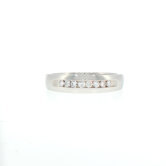 Platinum Channel-Set Diamond Wedding Band
