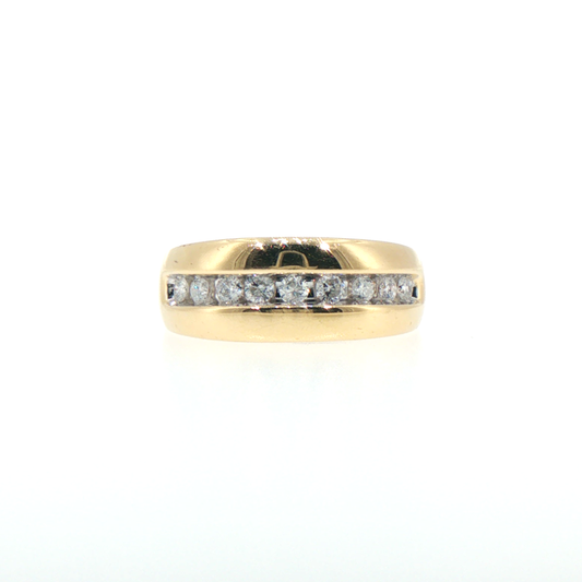 Diamond Channel Set 14kt Yellow Gold Band