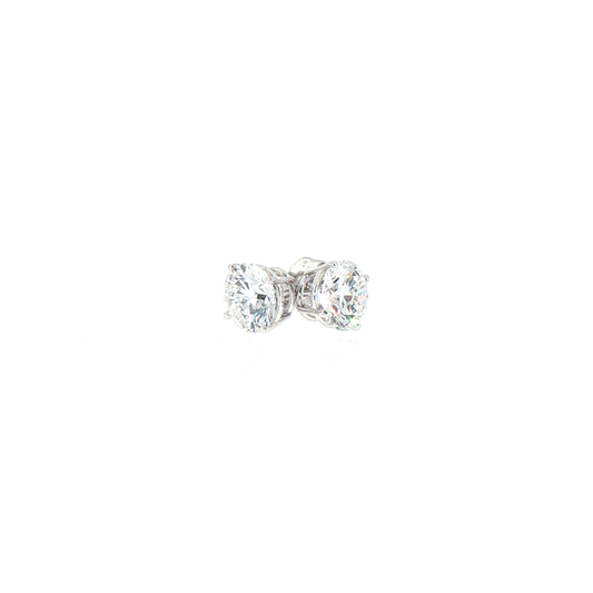 2.20ctw Lab-Grown Round Diamond Stud Earrings in White Gold (IGI Certified)
