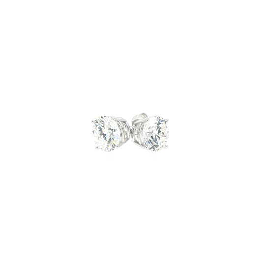 3.0ctw Lab-Grown Round Diamond Stud Earrings in 14kt White Gold (IGI Certified)