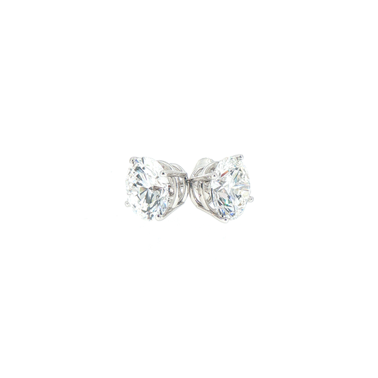 6.06ctw E/VS1 Lab Grown Round Diamond Solitaire Stud Earrings in 14kt White Gold (IGI Certified)