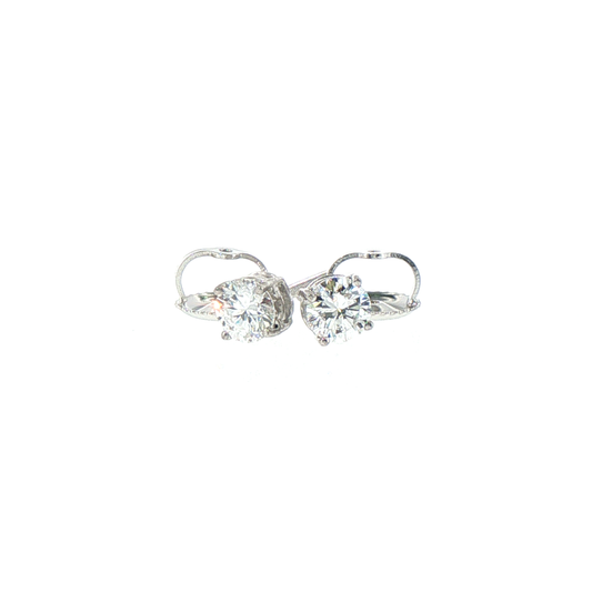 0.50ct Lab Grown Round Diamond Solitaire Stud Earrings in 14kt White Gold with Screw-On Backs