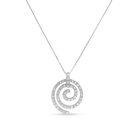 18k White Gold Rare Circle Pendant with 16" White Gold Chain