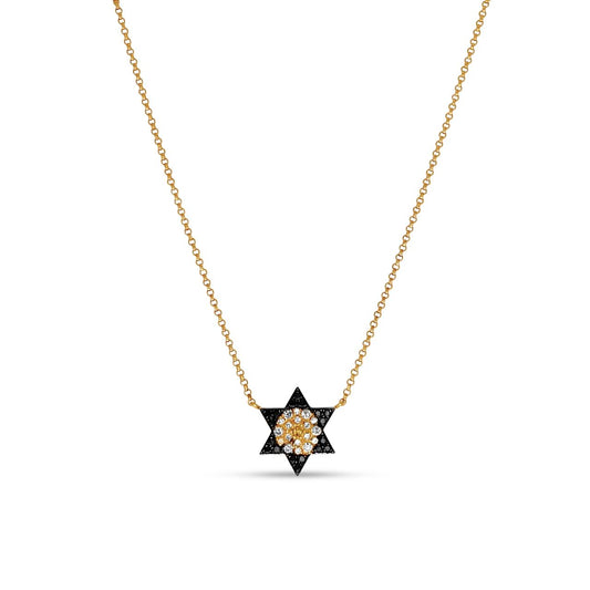 18k Yellow Gold Modern Star Pendant with 18" Yellow Gold Chain