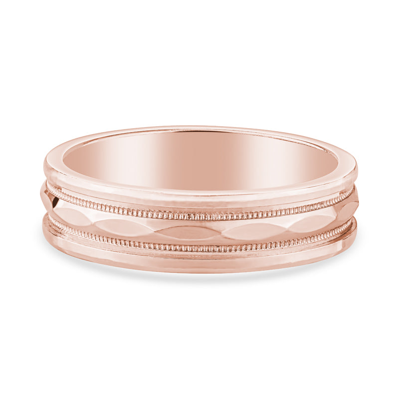 14k Rose Gold Mens Classic Wedding Band