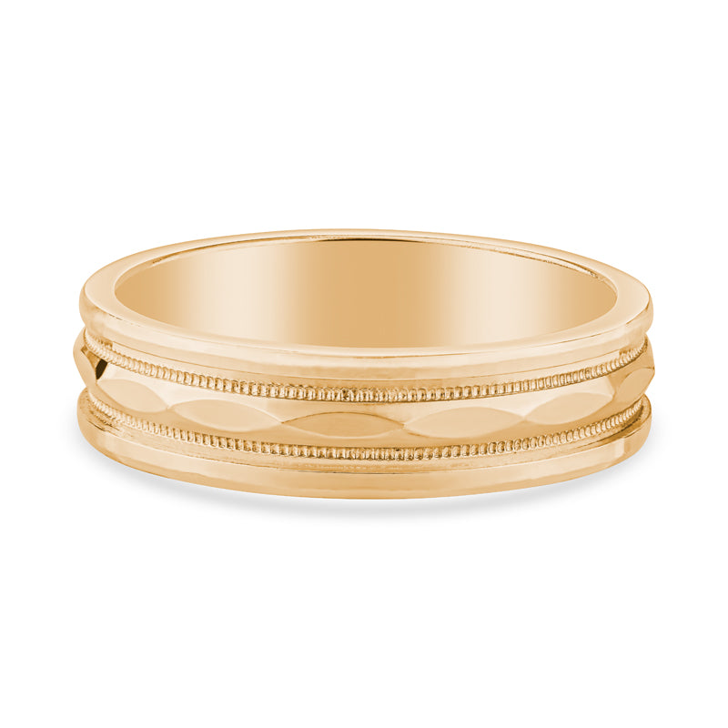 14k Yellow Gold Mens Classic Wedding Band