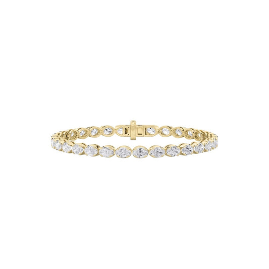 10.5Cttw Oval Shaped Lab Grown Diamond (F/VS) Bracelet in 14K Gold
