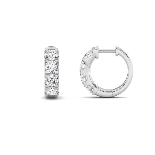 3CTW Round Shaped Lab Grown Diamond (F/VS) Hoop Earrings in 14K Gold