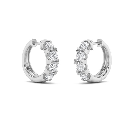 3CTW Round Shaped Lab Grown Diamond (F/VS) Hoop Earrings in 14K Gold