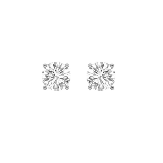 0.25CTW Round Shaped Lab Grown Diamond (F/VS) Stud Earrings in 14K Gold