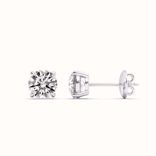 0.25Cttw Round Shaped Lab Grown Diamond (F/VS) Stud Earrings in 14K Gold