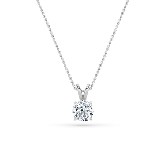 3CTW Round Shaped Lab Grown Diamond (F/VS) Split Bale Solitaire Pendant in 14K Gold