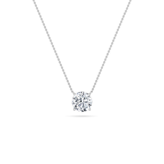 1CTW Round Shaped Lab Grown Diamond (F/VS) Solitaire Necklace in 14K Gold