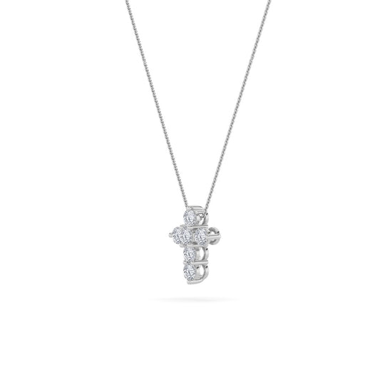 1.5CTW Round Shaped Lab Grown Diamond (F/VS) Cross Pendant in 14K Gold