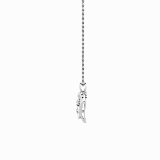2CTW Pear Shaped Lab Grown Diamond (F/VS) Heart Shaped Pendant in 14K Gold