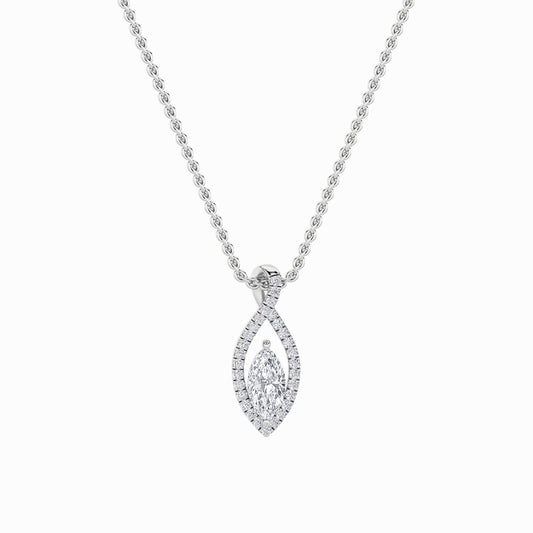 1.25CTW Marquise Shaped Lab Grown Diamond (F/VS) Heart Shaped Pendant in 14K Gold