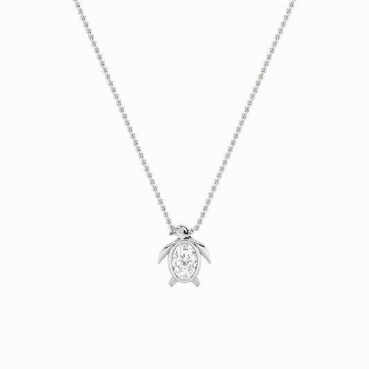 1CTW Oval Shaped Lab Grown Diamond (F/VS)  Pendant in 14K Gold