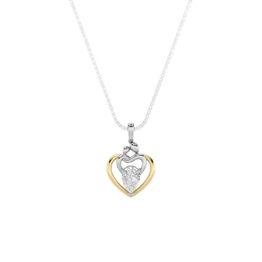 1.5Cttw Pear Shaped Lab Grown Diamond (F/VS) Heart Shaped Pendant in 14K Gold
