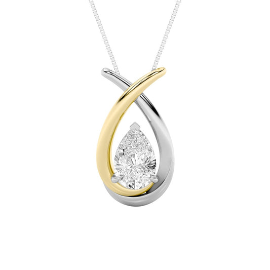 1.5Cttw Pear Shaped Lab Grown Diamond (F/VS) Fancy Pendant in 14K Gold