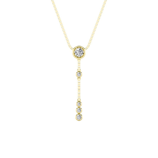 0.4CTW Round Shaped Lab Grown Diamond (G/VS) Necklace in 14K Yellow Gold Over Silver