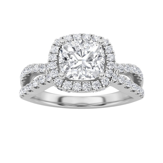 2Cttw Elongated Cushion Shaped Lab Grown Diamond (F/VS) Ring in 14K Gold