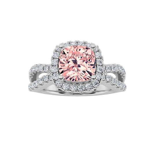 2Cttw Elongated Cushion Shaped Lab Grown Diamond (F/VS) Ring in 14K Gold