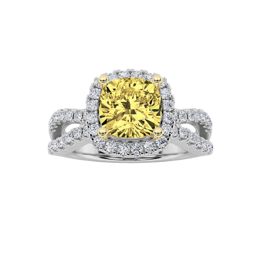 2.25Cttw Elongated Cushion Shaped Lab Grown Diamond (F/VS) Ring in 14K Gold