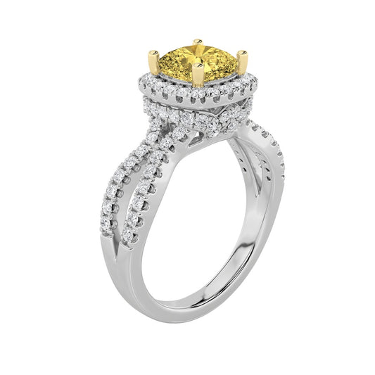2.25Cttw Elongated Cushion Shaped Lab Grown Diamond (F/VS) Ring in 14K Gold